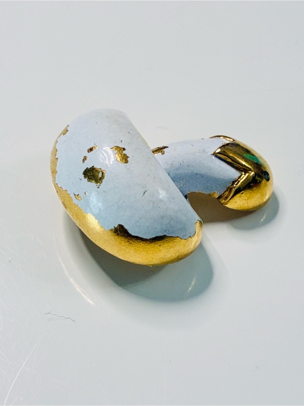 VTG White and Gold Mushroom Brooch Retro Tiny - Picture 5 of 13